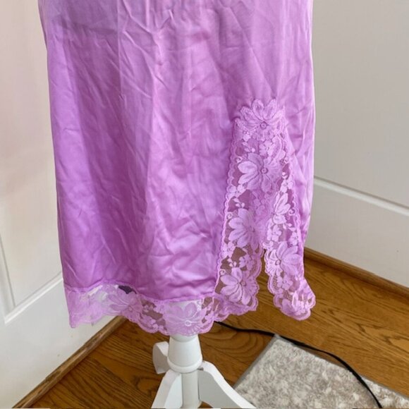 Vintage Kayser Nylon Lace Mellow Grape Full Slip 80's Deadstock NWT 32 - Picture 3 of 7